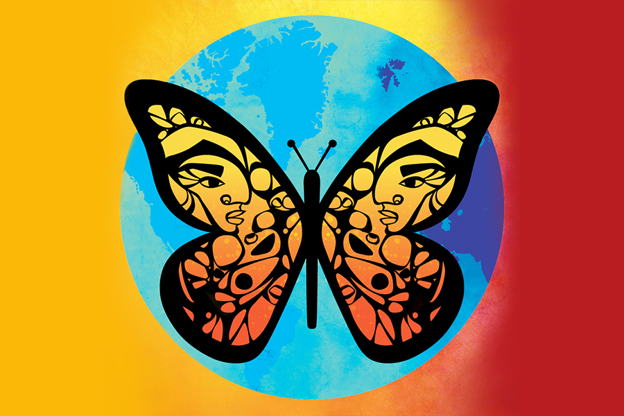 A butterfly over the planet earth, representing Dreamers and DACA recipients.